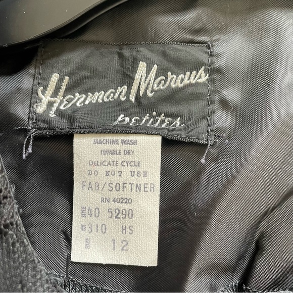 Vintage 70s Sheer Black Dress Size 12 Herman Marcus - Picture 7 of 8